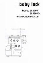 Baby Lock BL5260/D Instruction Manual