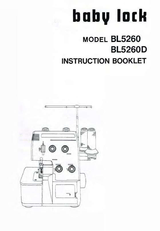 Baby Lock BL5260/D Instruction Manual