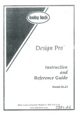 Baby Lock BL22 Instruction Manual