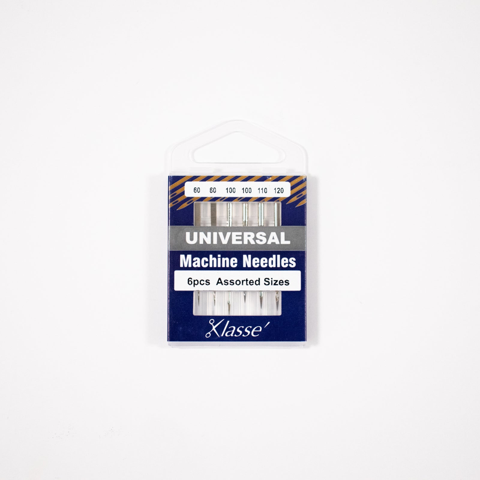 Universal Needle, Asst 60/8 (x2), 100/16 (x2), 110/18, 120/20, Pkg.6