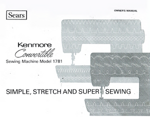 Kenmore Convertible Model 1781 Manual