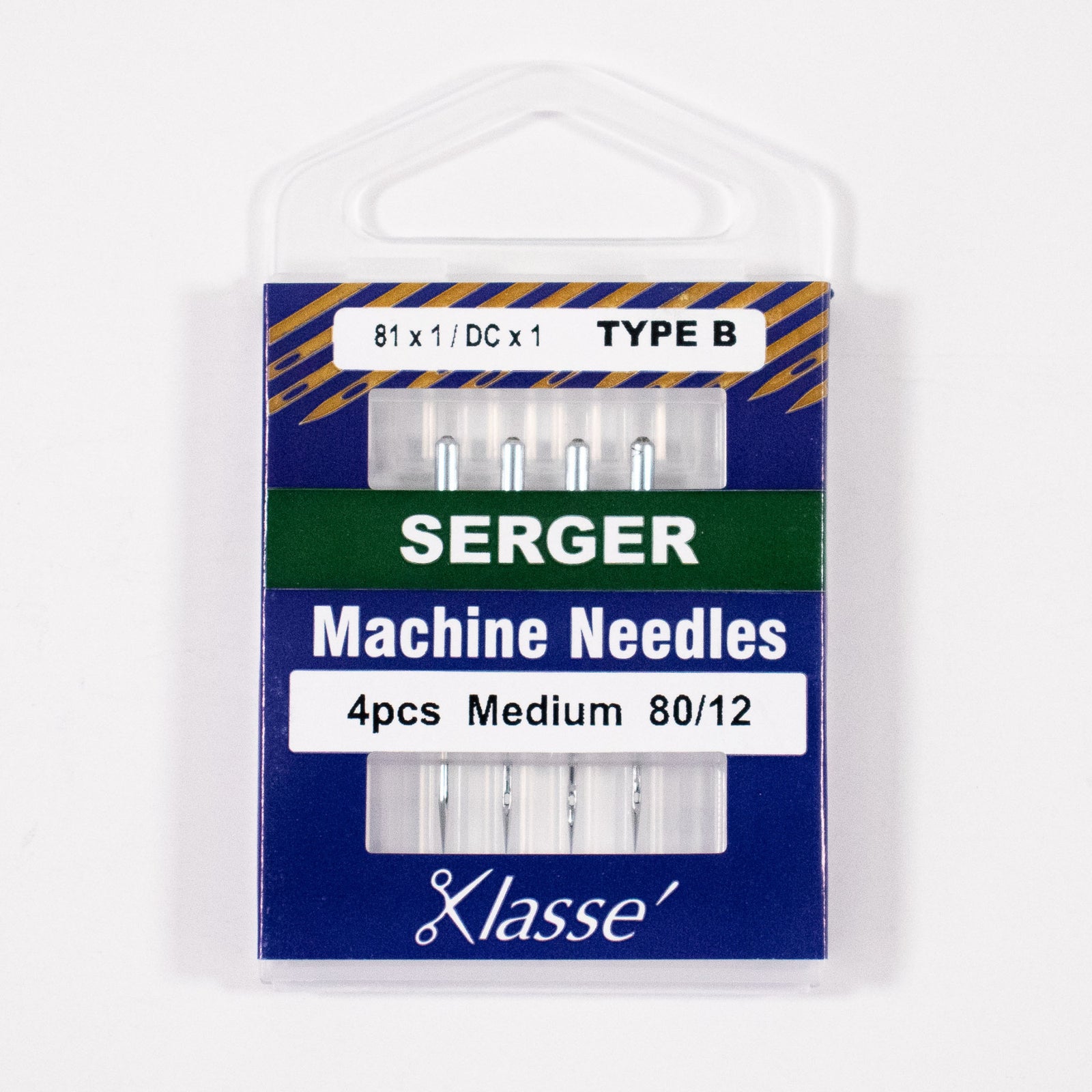 Serger Needle, 81x1/DCx1,Type B, Size 80/12, Pkg.4