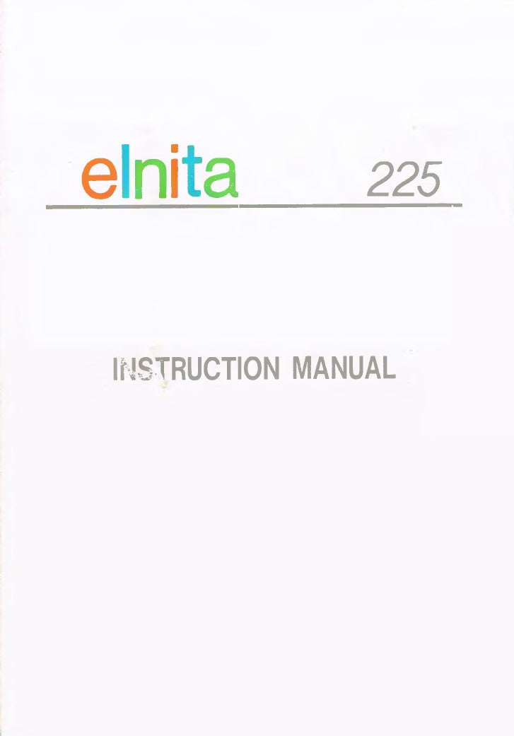Elna Elnita 225 Instruction Manual