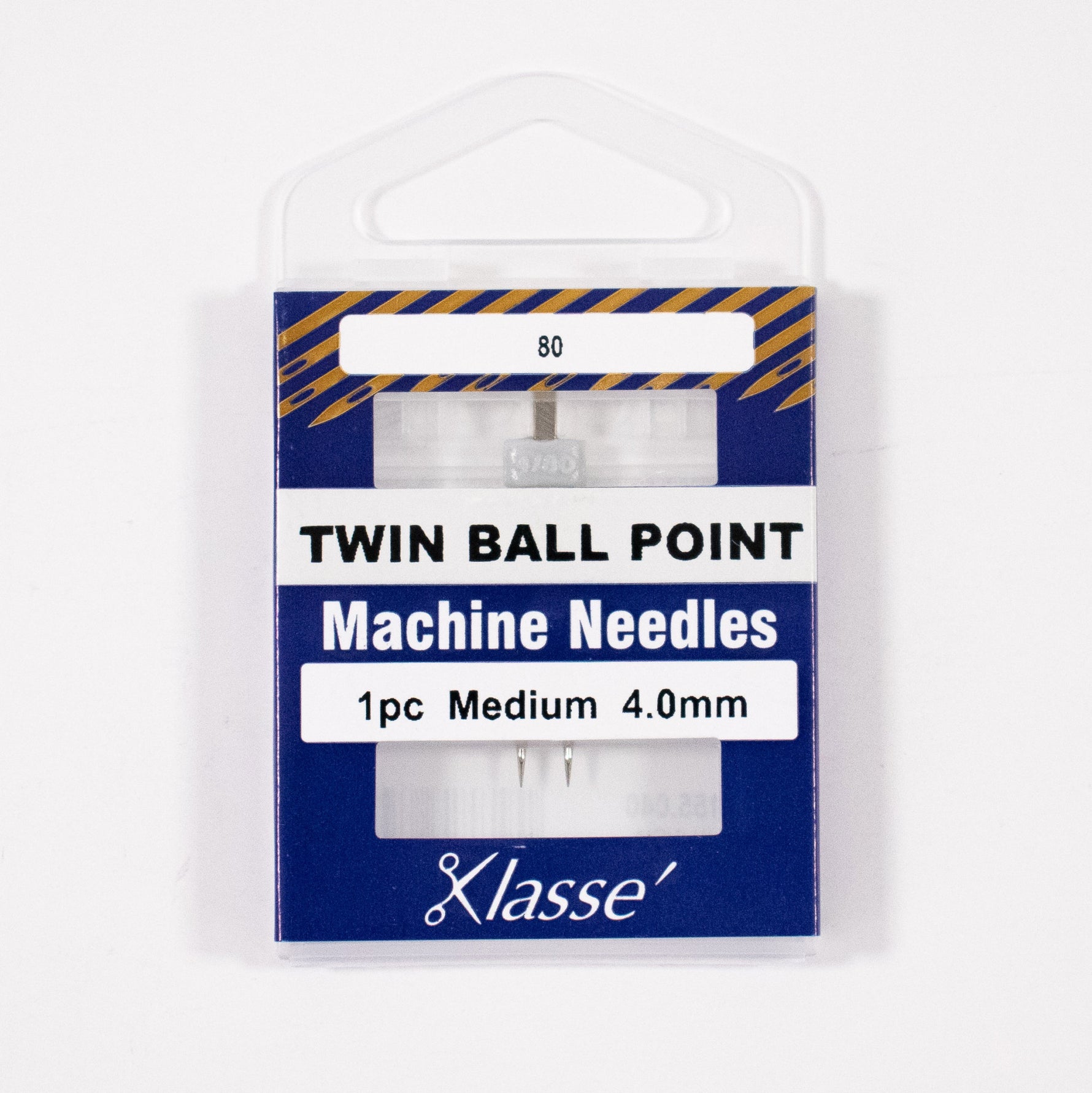 Twin Ballpoint Needle 4.0mm wide, Size 80/12, Pkg.1