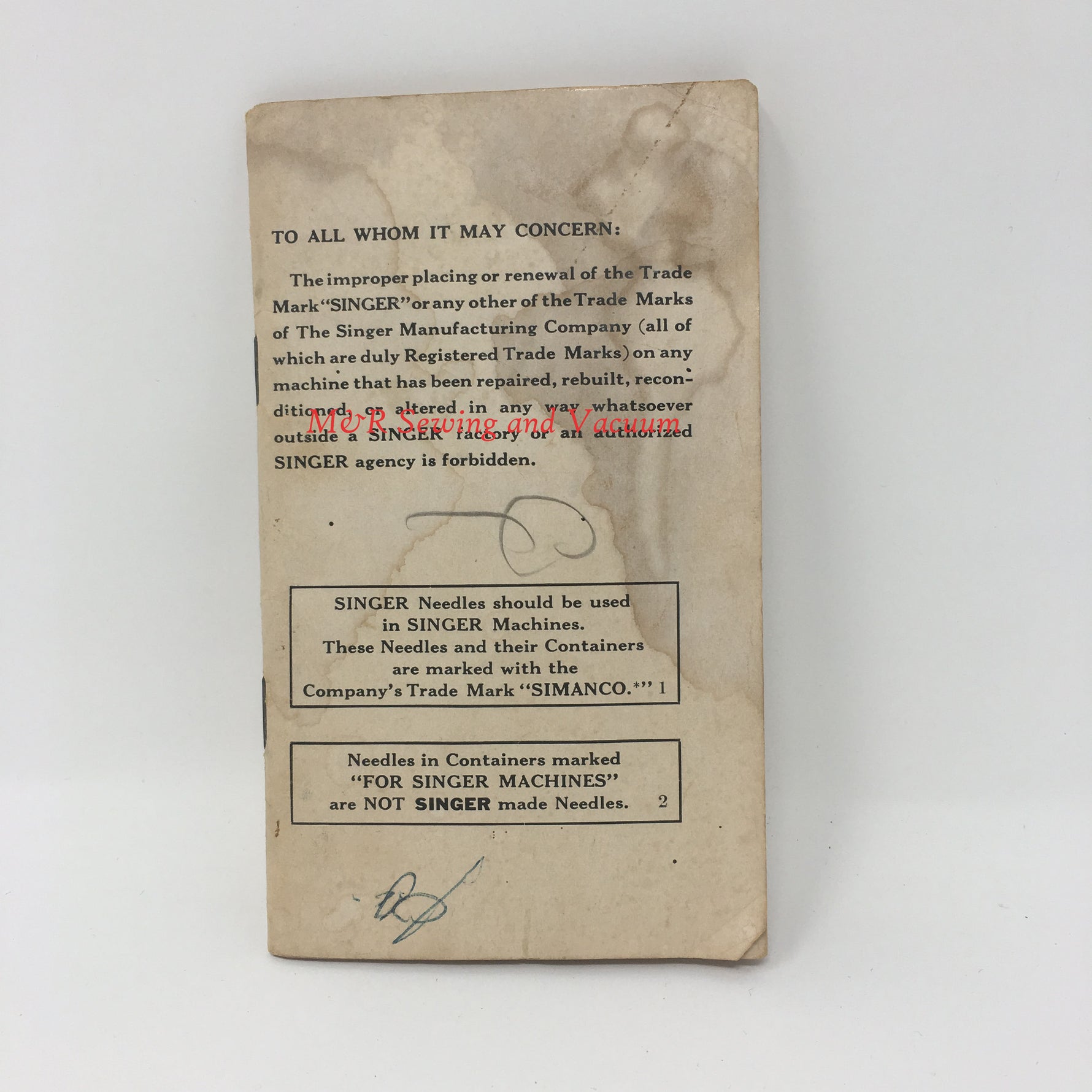 Singer 66 Class Instruction Manual