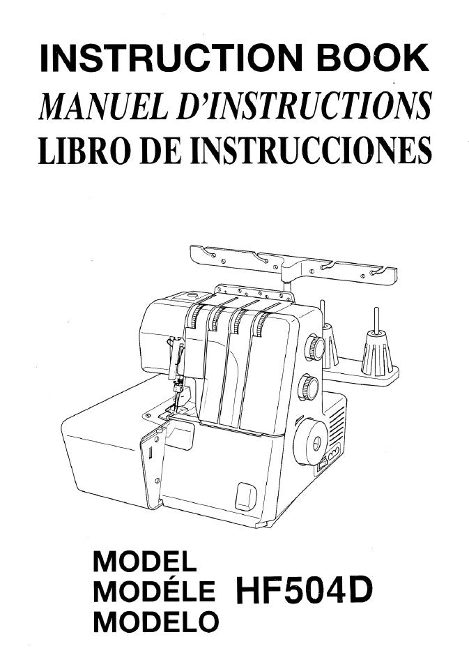 Instruction Manual, Janome HF504D