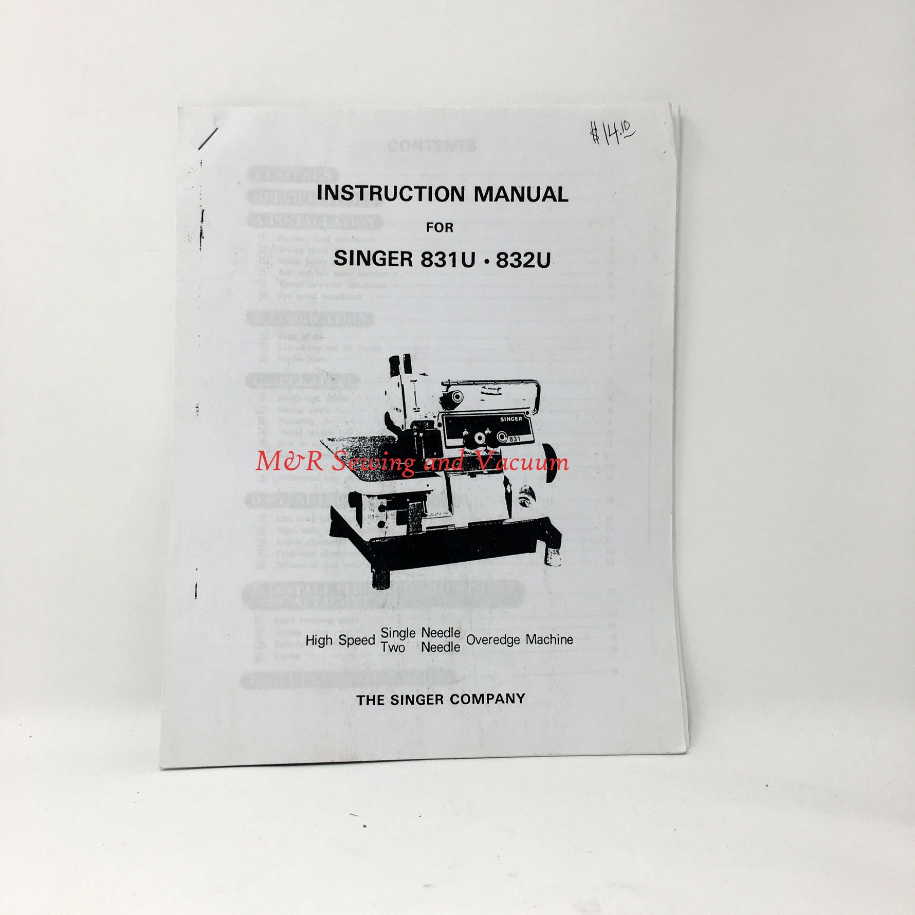 Singer 831U/832U Instruction Manual