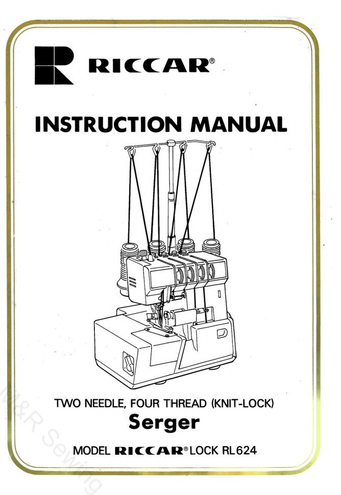 Instruction Manual, Riccar RL624