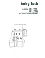 Baby Lock BL4-728/BL4-728D Instruction Manual