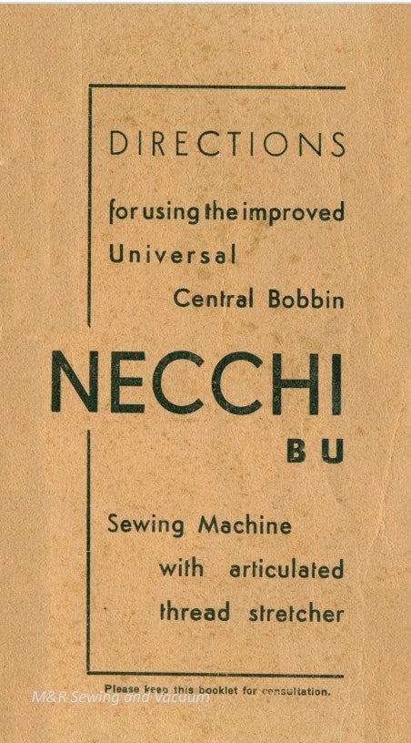 Necchi BU Instruction Manual