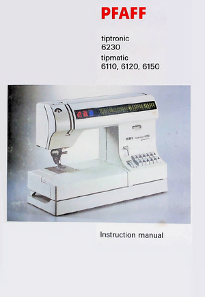 Instruction Manual, Pfaff 6230