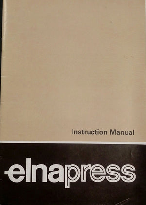 Elna Elnapress Instruction Book, Models EP21 & EP22