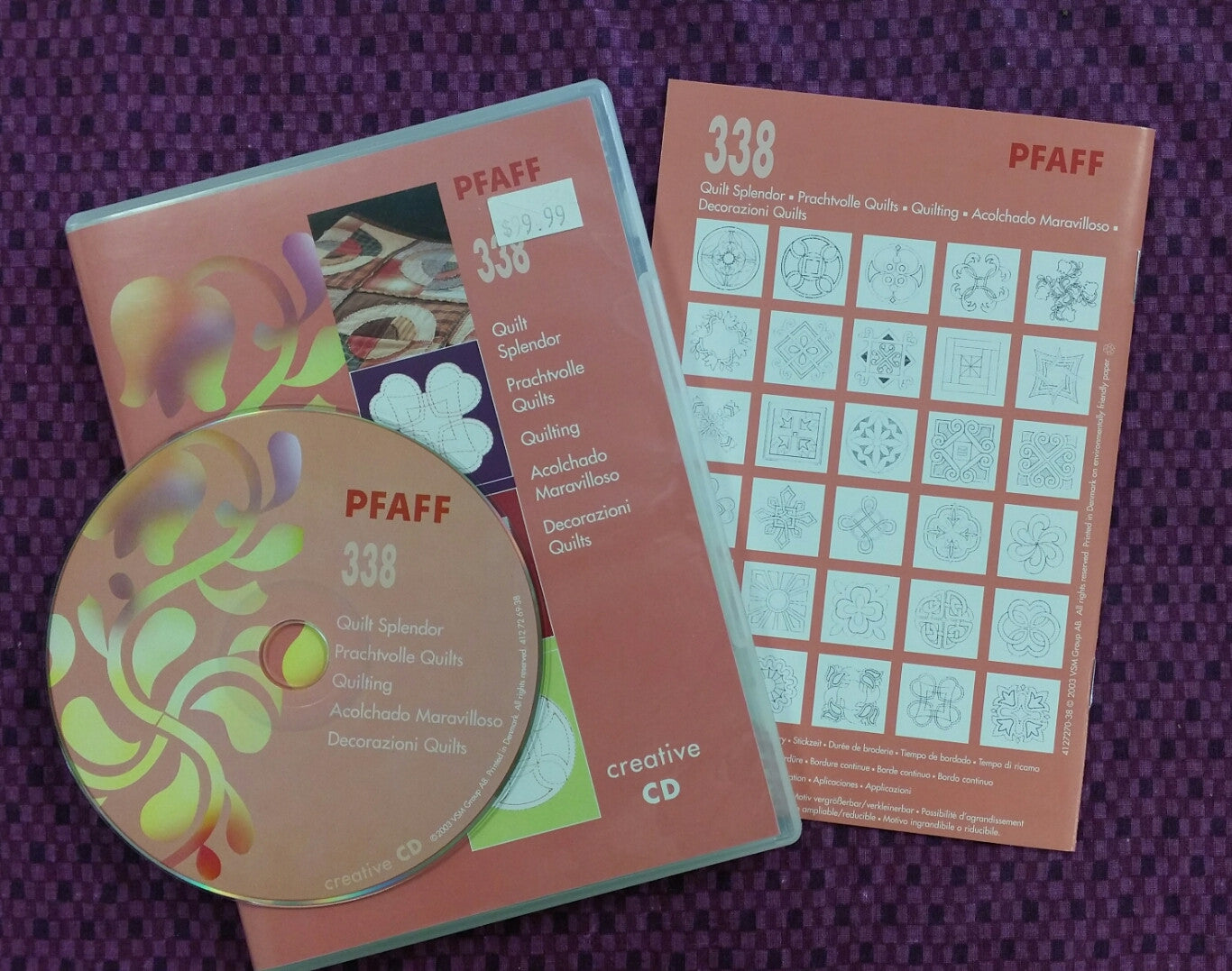 Pfaff Embroidery Creative CD 338 Quilt Splendor, Used [375]