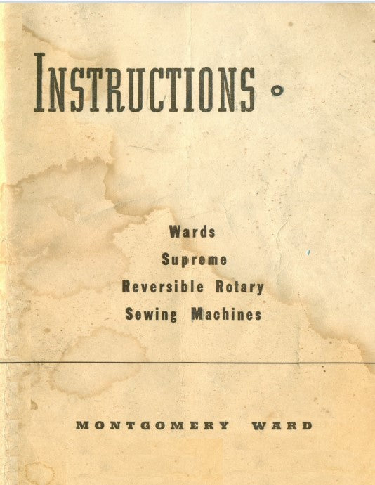 Instruction Manual, Wards Rotary