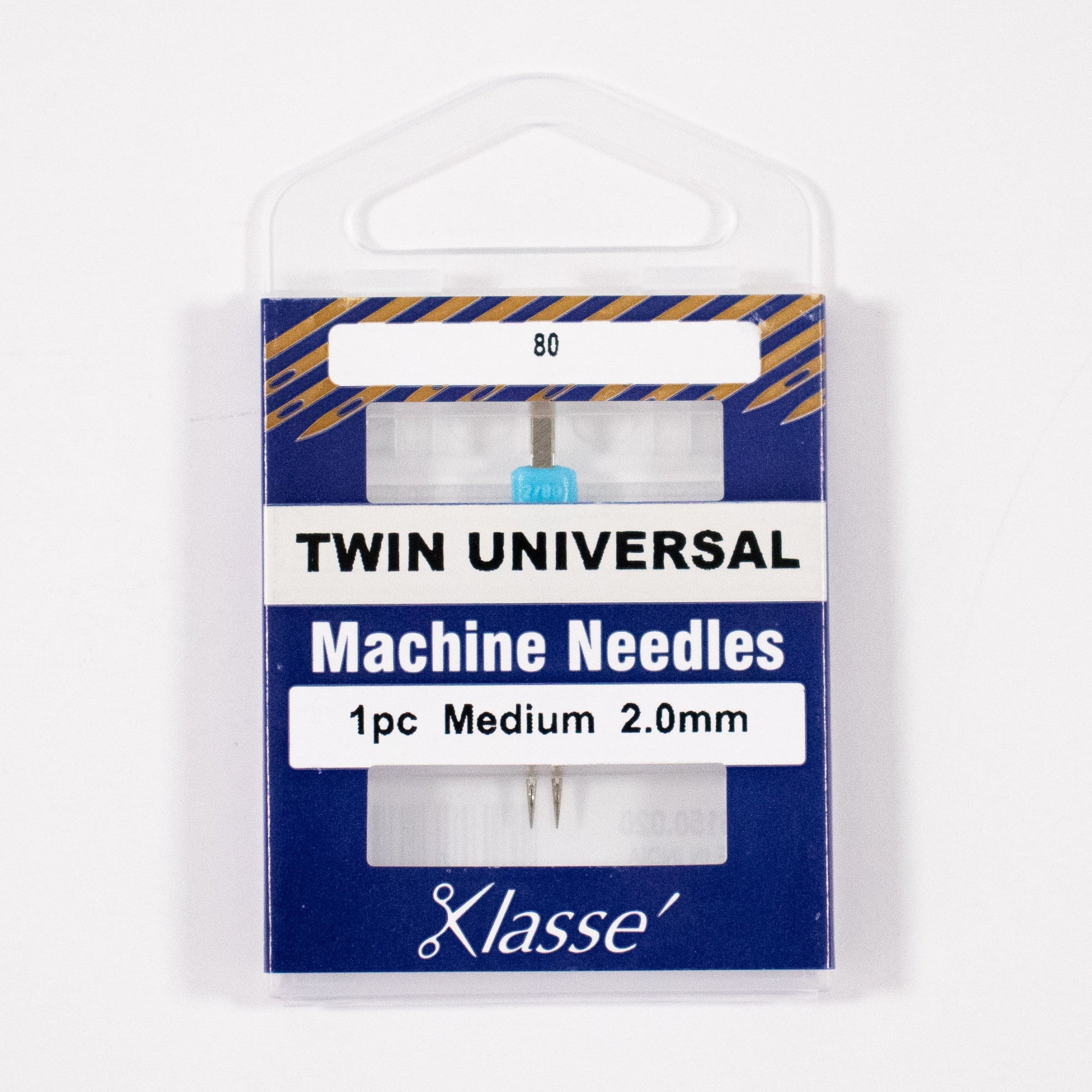 Twin Universal Needle 2.0mm wide, Size 80/12, Pkg.1