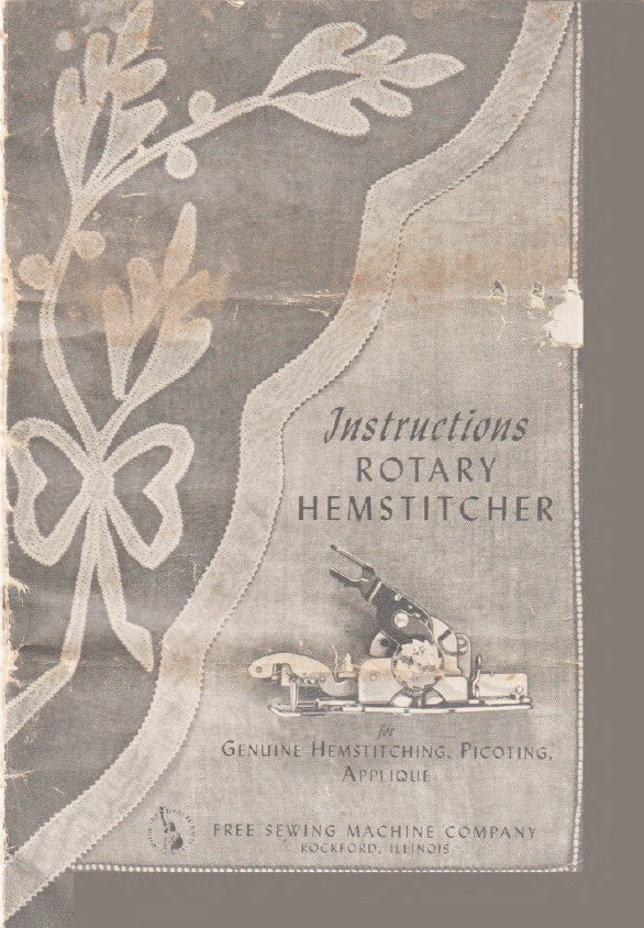 Instruction Manual, Rotary Hemstitcher