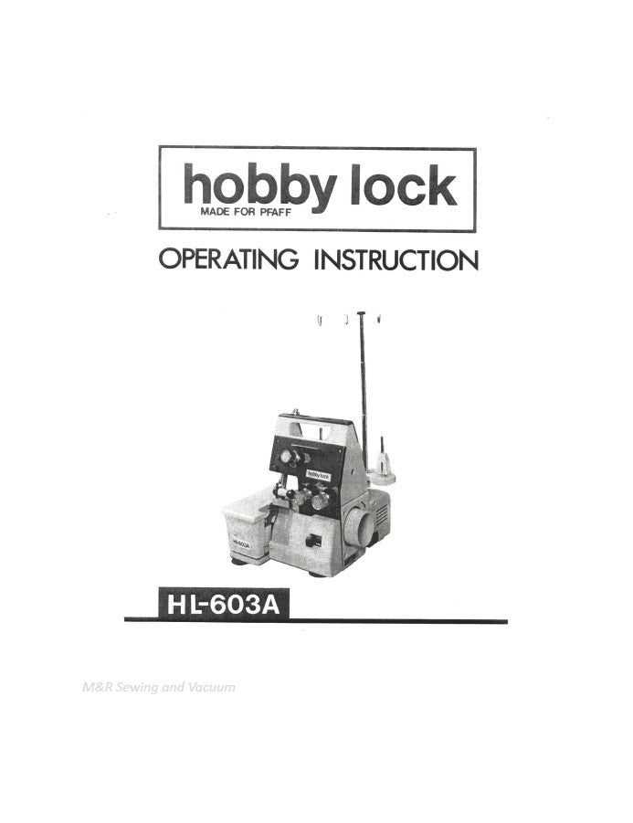 Pfaff HL-603A Instruction Manual