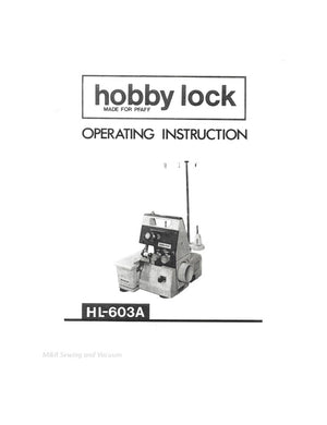 Instruction Manual, Pfaff HL-603A