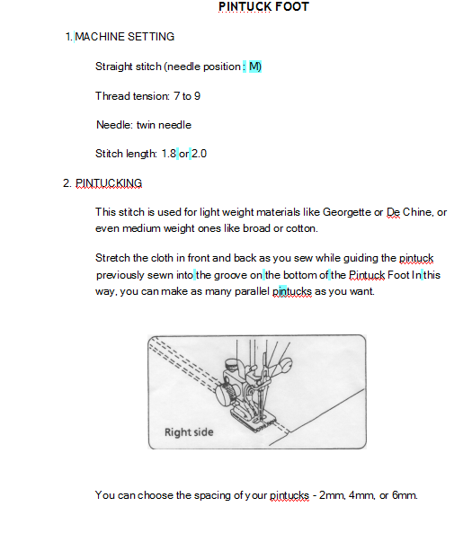 Pin Tuck Foot,7 Groove