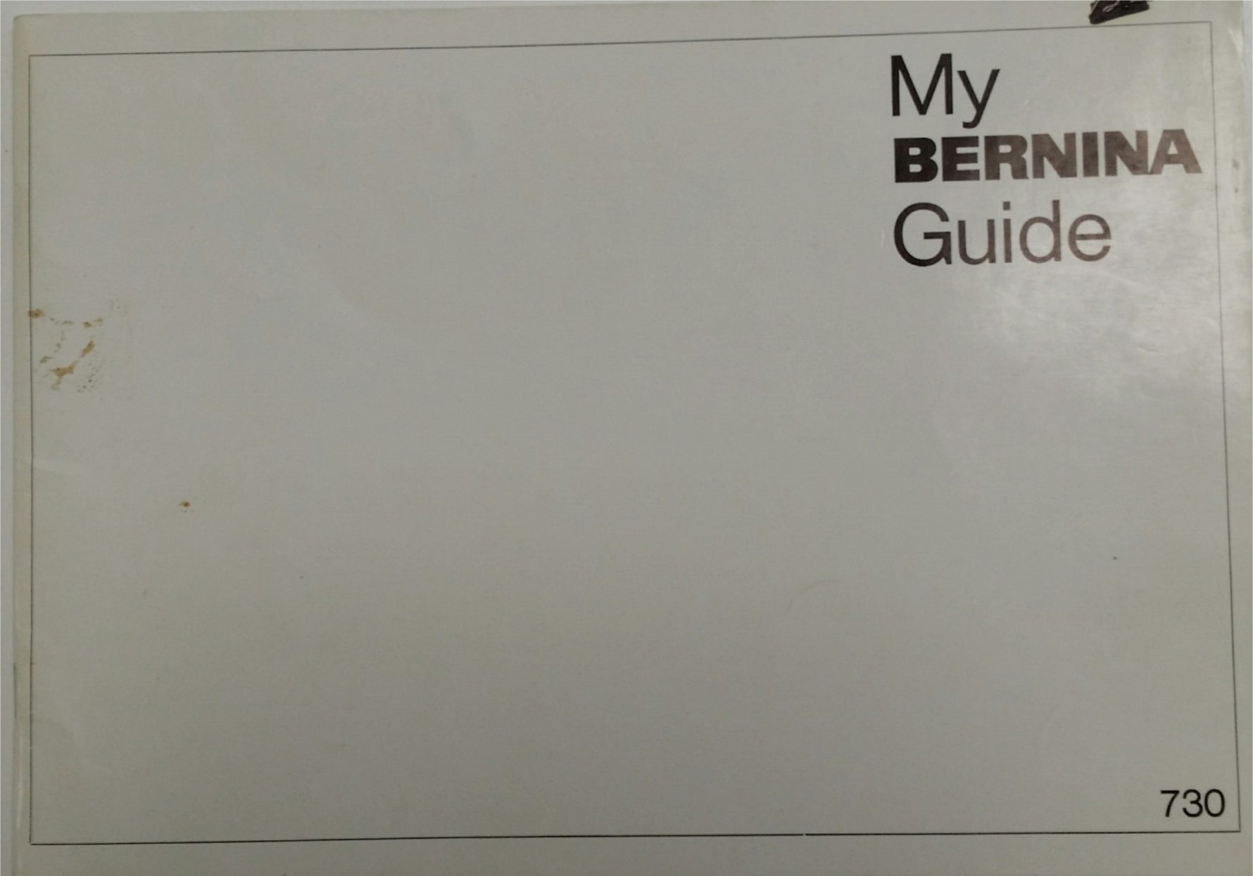 Bernina 730 Instruction Manual