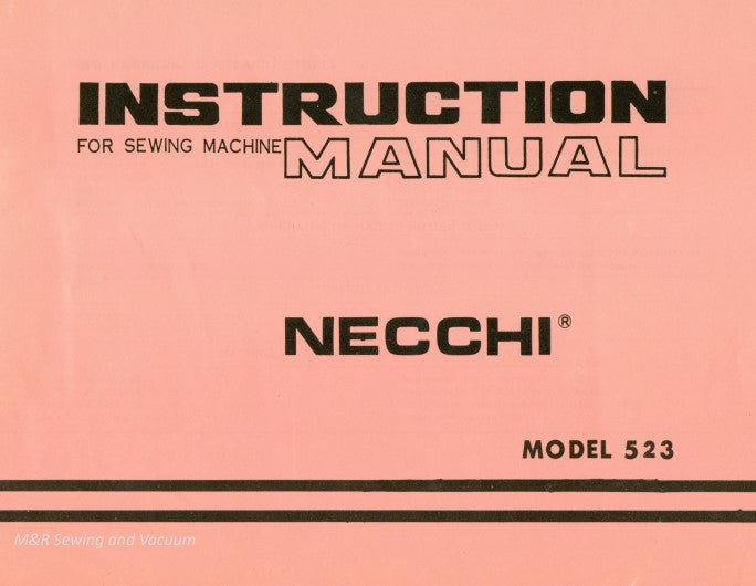 Necchi 523 Instruction Manual