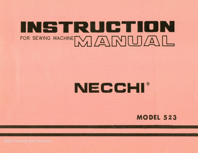 Instruction Manual, Necchi 523