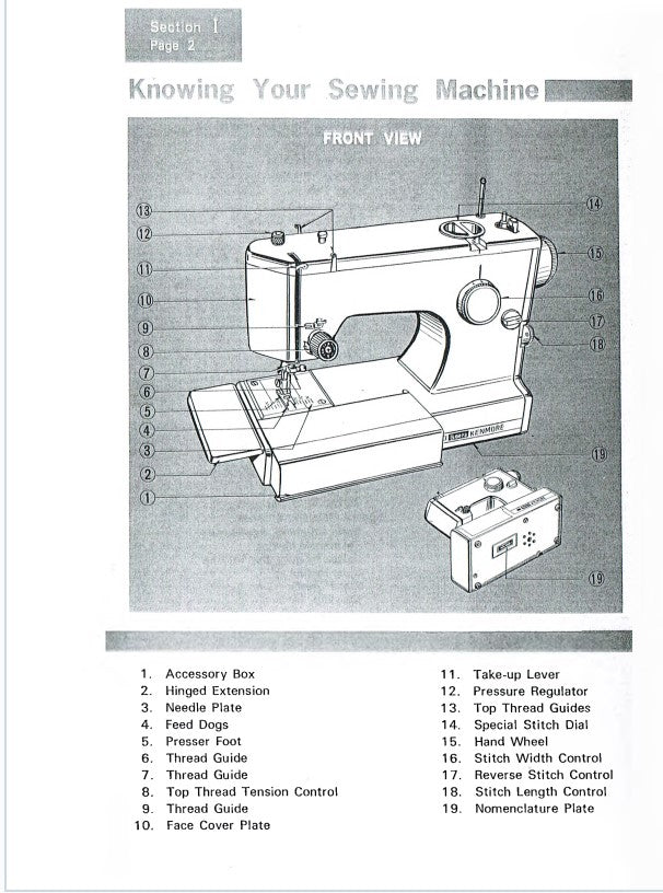 Kenmore 1030 Instruction Manual