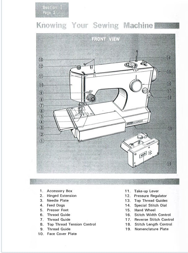 Instruction Manual, Kenmore 1030 - mrsewing