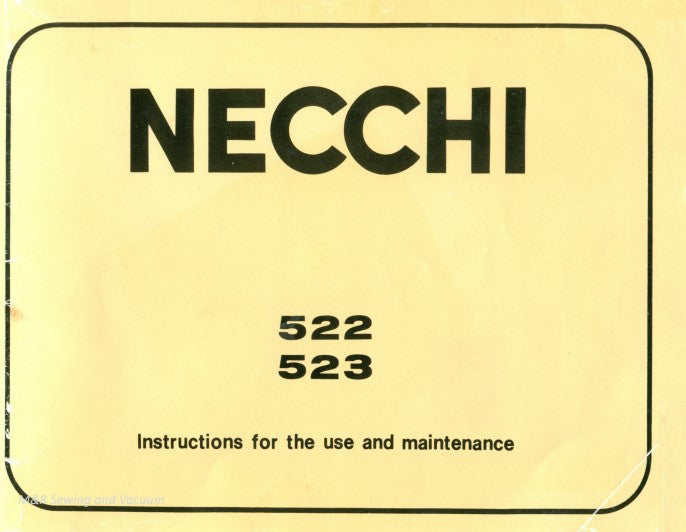 Necchi 522/523 Instruction Manual