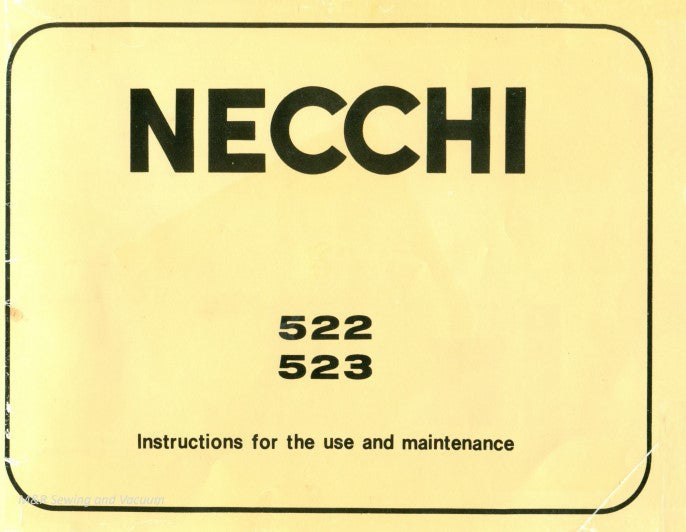 Instruction Manual. Necchi 522,523