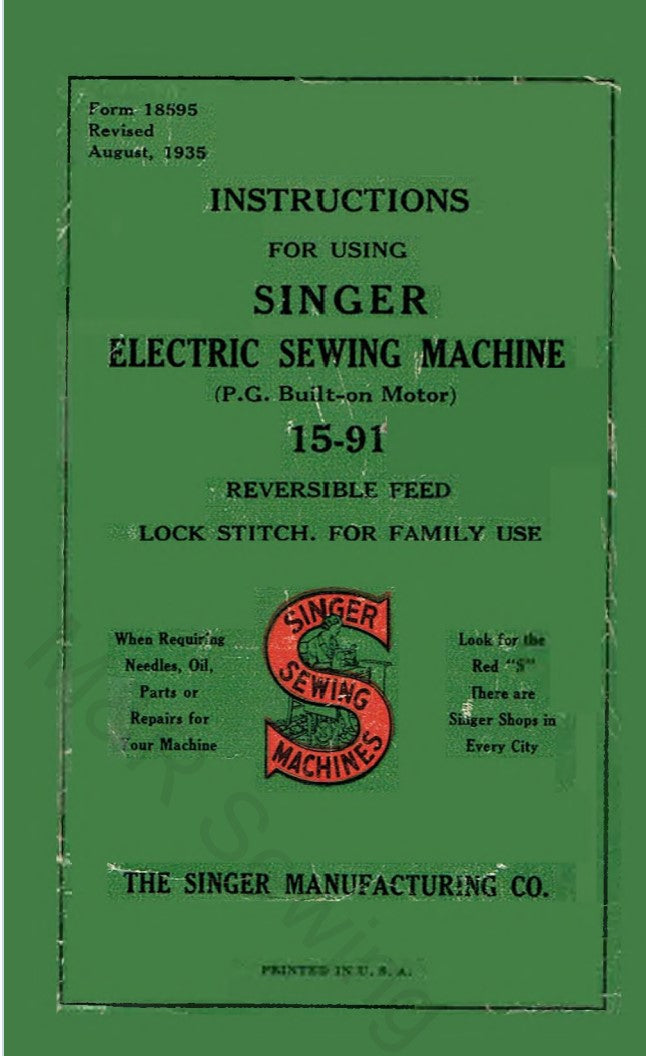 Singer 15-91 Instruction Manual