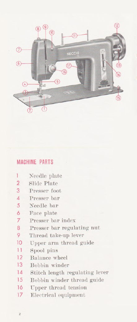Necchi BF Mira Instruction Manual