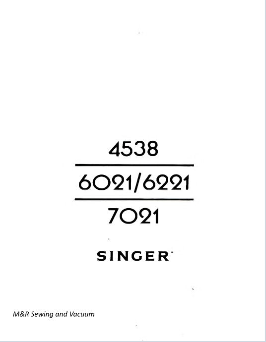 Instruction Manual, Singer 4538