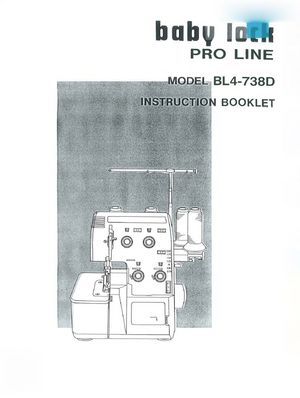 Instruction Book, BL4-738D, Baby Lock