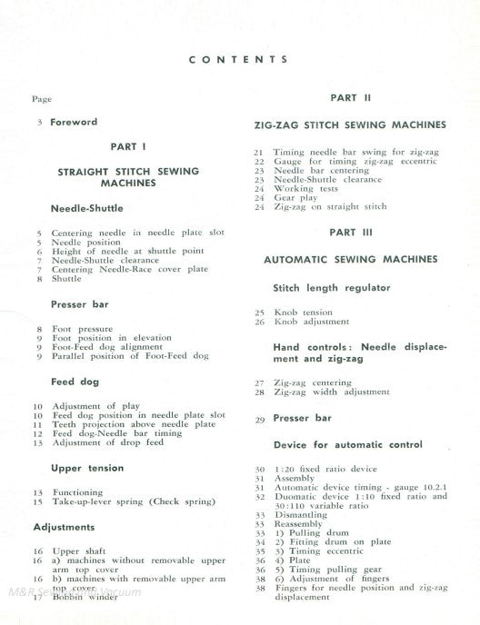 Service Manual, Necchi