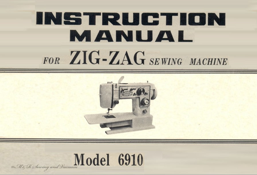 Instruction Manual, Zig Zag 6910
