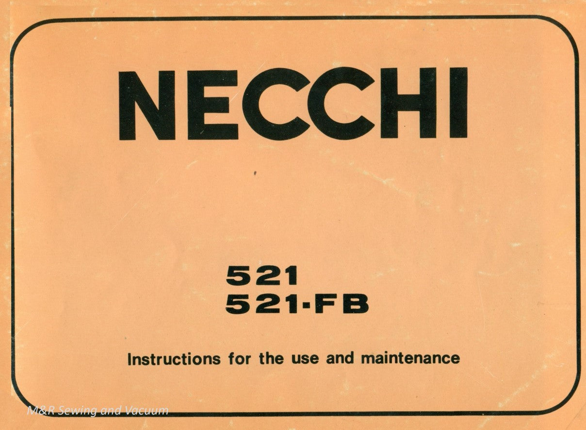 Instruction Manual, Necchi 521