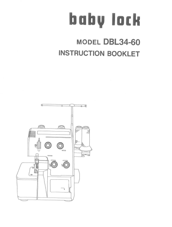 Instruction Manual, Baby Lock DBL34-60
