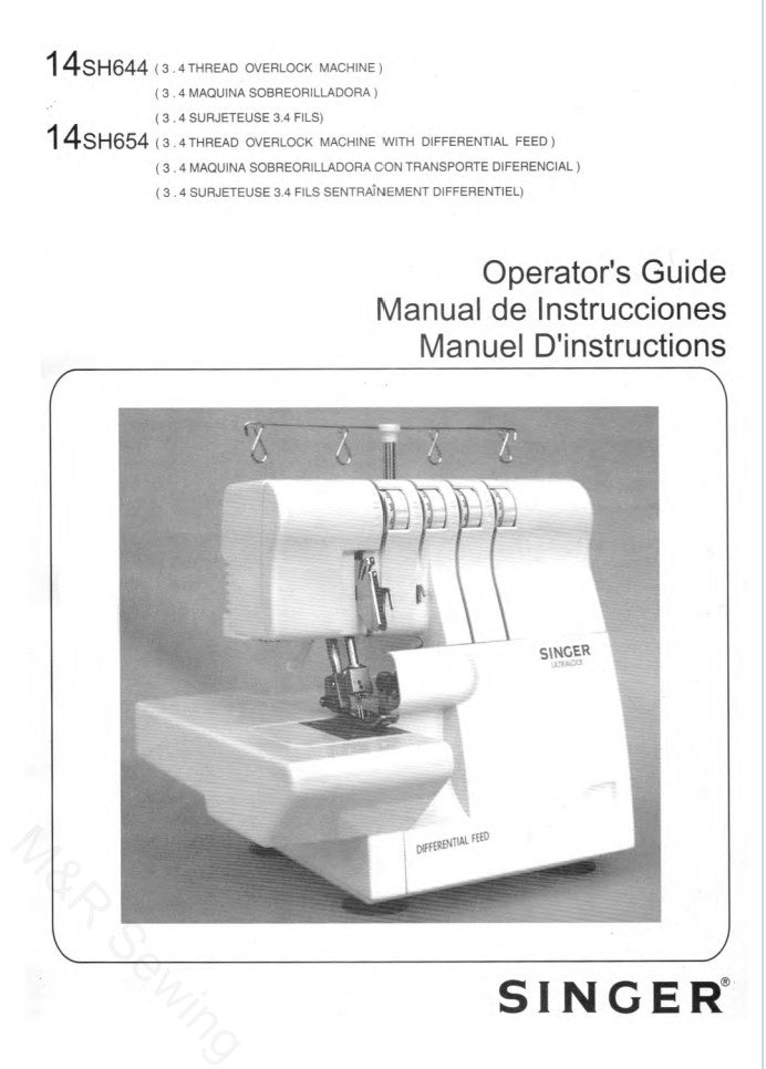 Instruction Manual, Singer 14SH644