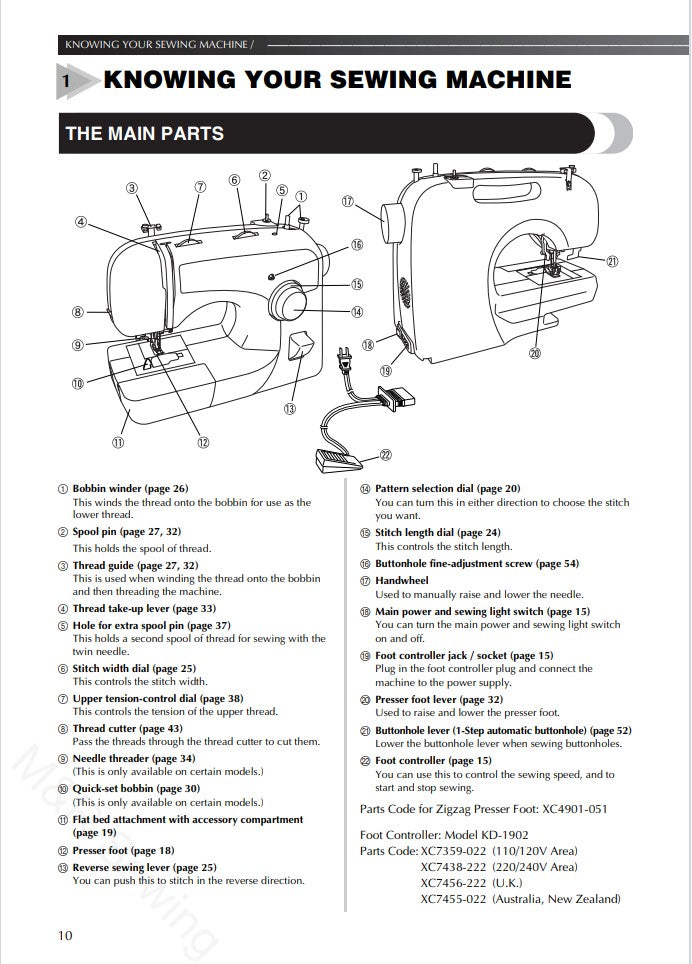 Instruction Manual, Brother XL-3750 - mrsewing