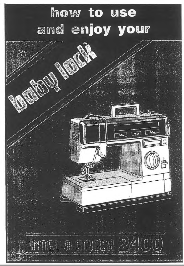Baby Lock 2400 Instruction Manual