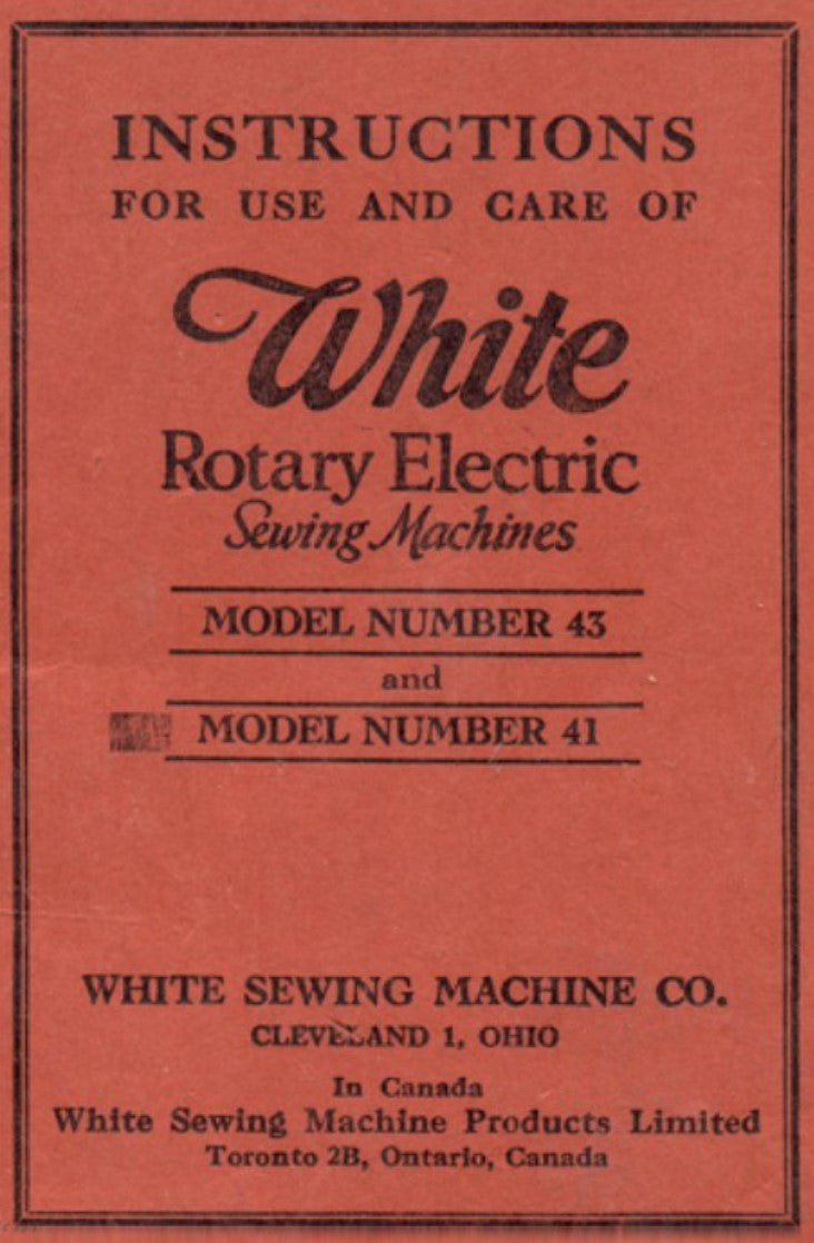 White 41/43 Instruction Manual