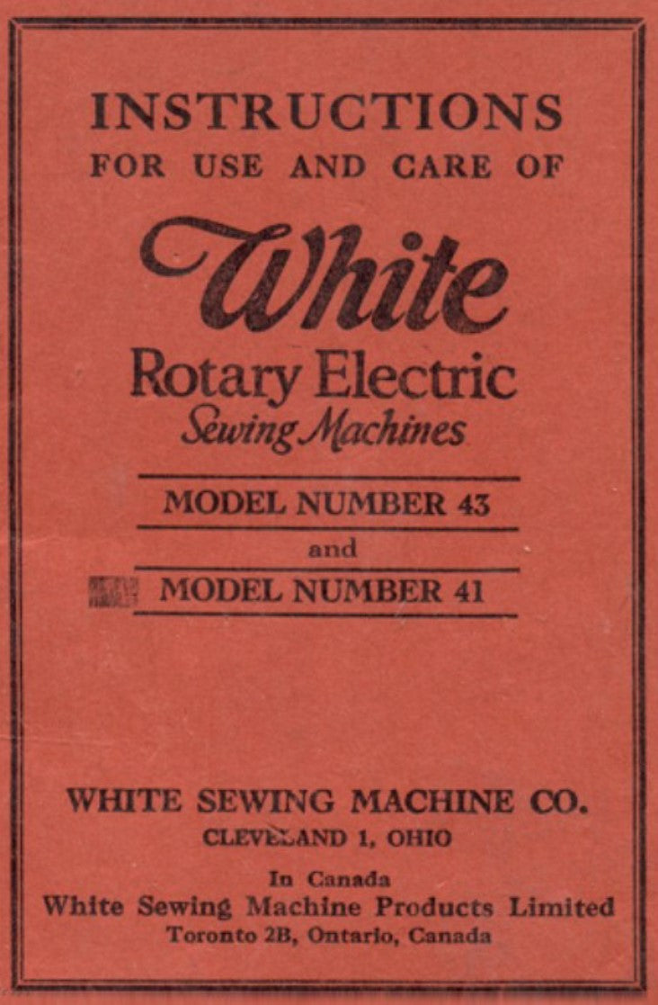 Instruction Manual, White 43 &amp;41
