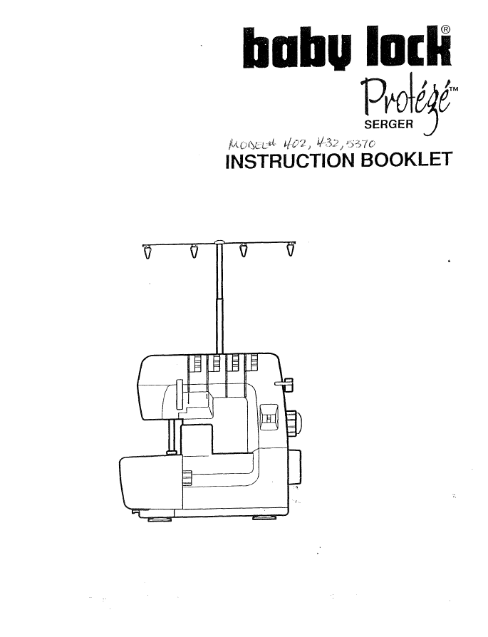 Instruction Manual, Baby Lock, BL5370