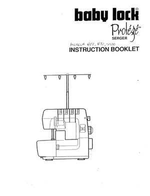 Instruction Manual, Baby Lock, BL5370