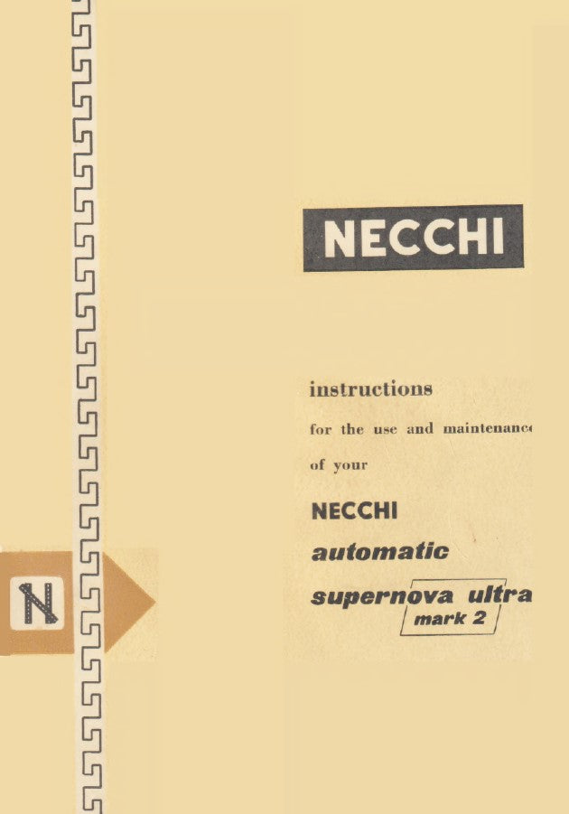 Necchi Super Nova Instruction Manual