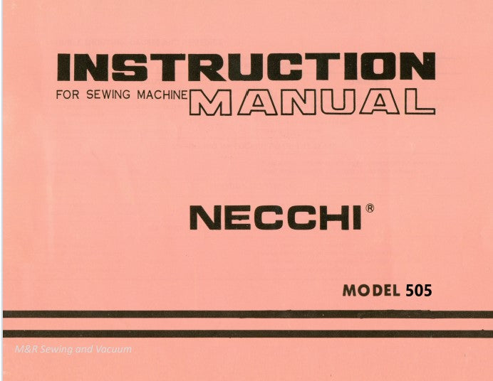 Instruction Manual, Necchi 505