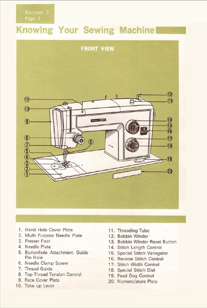 Instruction Manual, Kenmore 1803