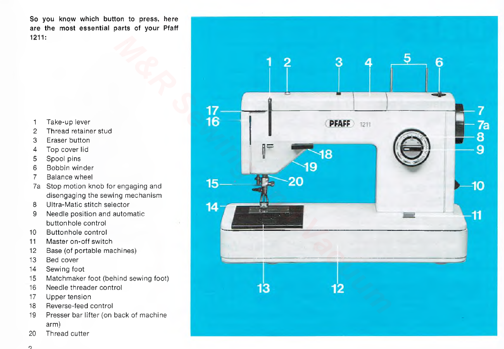 Pfaff 1211/1212 Instruction Manual