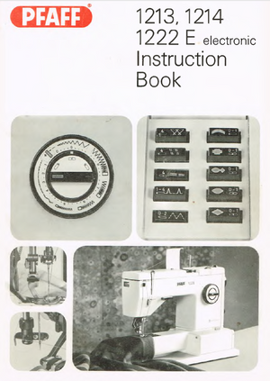 Instruction Book, Pfaff 1213, 1214, 1222E